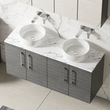 Modern Splash 1200mm Anthracite Woodgrain 2 Door Wall Hung Vanity With Carrara Laminate Worktop