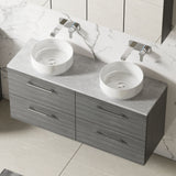 Modern Splash 1200mm Anthracite Woodgrain 4 Drawer Wall Hung Anthracite Woodgrain Vanity Unit With Bellato Grey Worktop