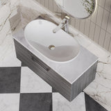 Modern Splash 800mm Anthracite Woodgrain Wall Hung Anthracite Woodgrain 1 Drawer Vanity Unit With Bellato Grey Worktop