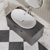 Modern Splash 805mm Anthracite Woodgrain 1 Drawer Wall Hung Vanity Unit With Co-ordinating Worktop
