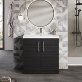 Modern Splash 800mm Charcoal Black 2 Door Floor Standing Vanity Unit With Thin Edge Basin