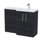 Modern Splash 1100mm Charcoal Black 2 Door Floor Standing Right-Hand Combination Unit With Polymarble Basin