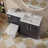 Modern Splash 1100mm Charcoal Black 2 Door Floor Standing Right-Hand Combination Unit With Polymarble Basin