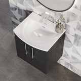 Modern Splash 500mm Charcoal Black 2 Door Wall Hung Vanity Unit With Curved Basin