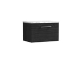 Modern Splash 600mm Charcoal Black 1 Drawer Wall Hung Vanity Unit With Carrara Laminate Worktop
