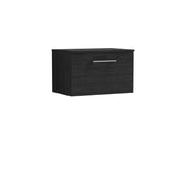Modern Splash 600mm Charcoal Black 1 Drawer Wall Hung Charcoal Black Vanity Unit With Co-ordinating Worktop
