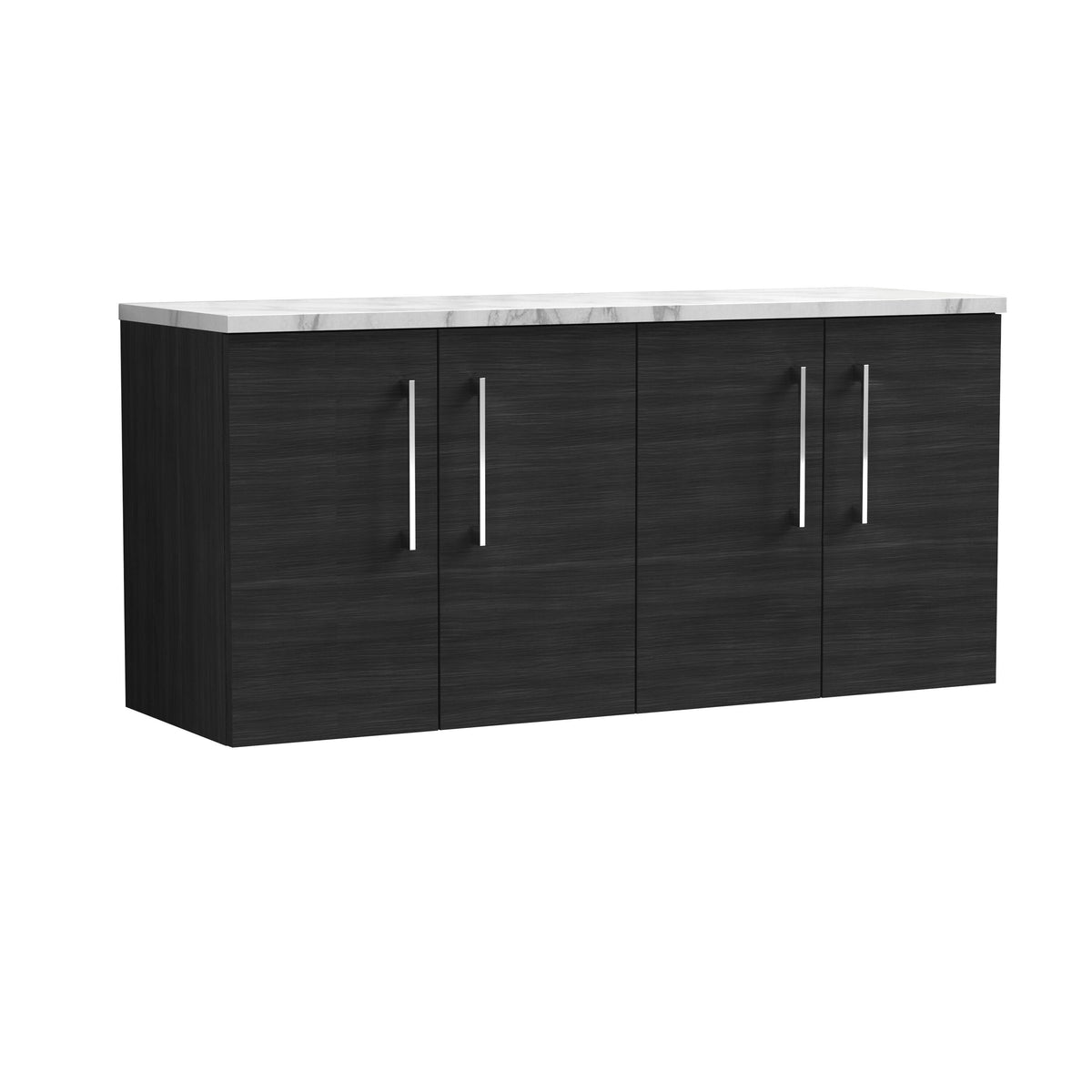 Modern Splash 1200mm Charcoal Black 2 Door Wall Hung Vanity With Carrara Laminate Worktop