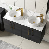 Modern Splash 1200mm Charcoal Black 2 Door Wall Hung Vanity With Carrara Laminate Worktop