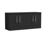 Modern Splash 1200mm Charcoal Black  2 Door Wall Hung Vanity Unit With Co-ordinating Worktop