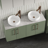 Modern Splash 1200mm Satin Green  2 Door Wall Hung Vanity Unit With Bellato Grey Worktop