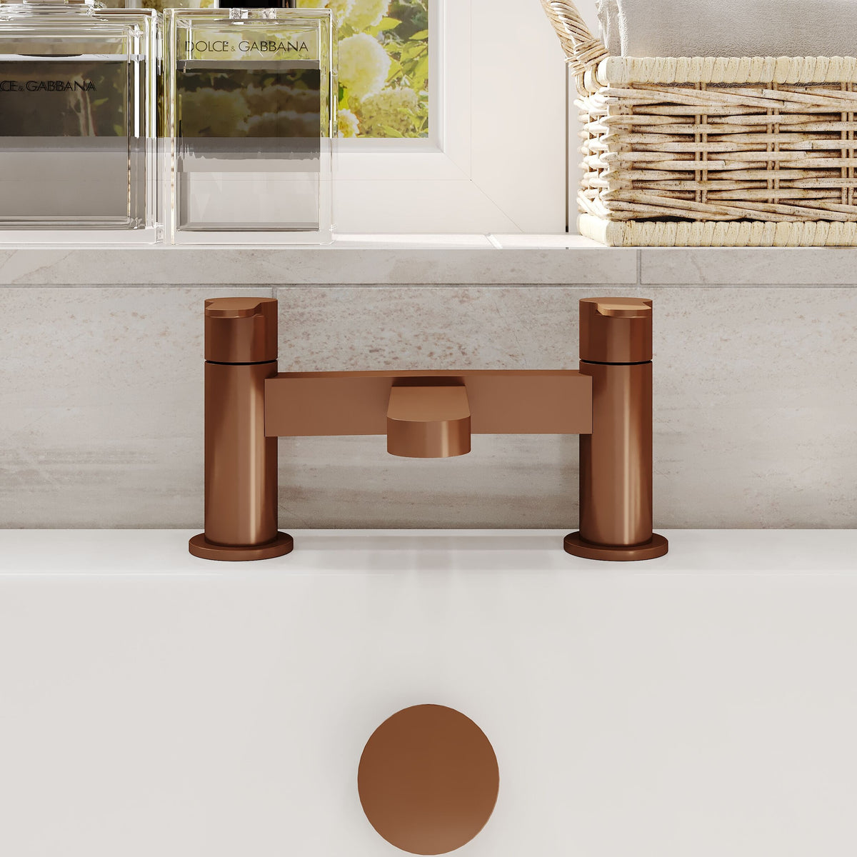 Modern Splash Brushed Bronze Bath Filler