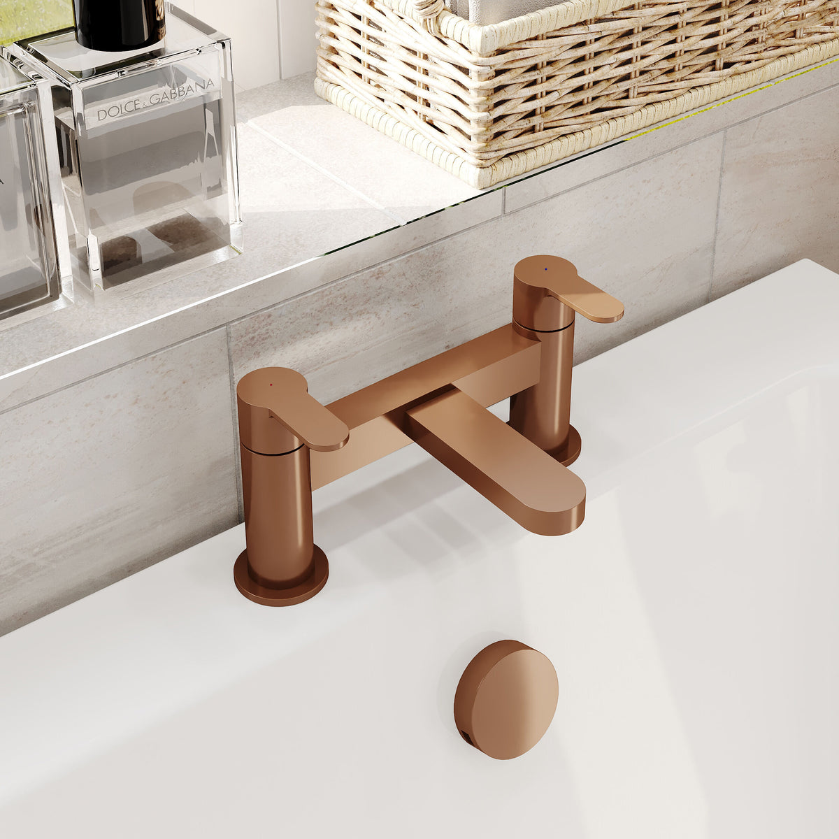Modern Splash Brushed Bronze Bath Filler