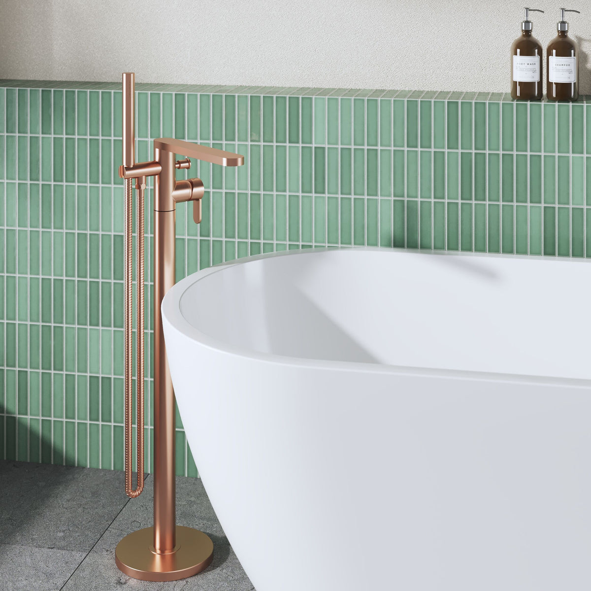 Modern Splash Brushed Bronze Bath Shower Mixer With Kit