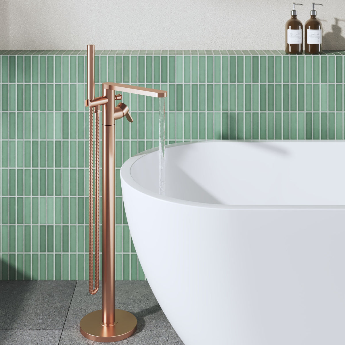 Modern Splash Brushed Bronze Bath Shower Mixer With Kit