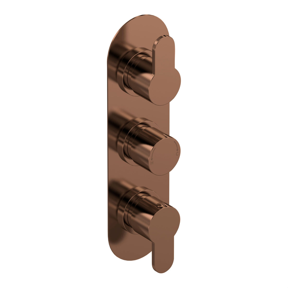 Modern Splash Brushed Bronze Triple Thermostatic Shower Valve With Diverter