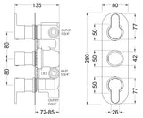 Modern Splash Brushed Bronze Triple Thermostatic Shower Valve With Diverter