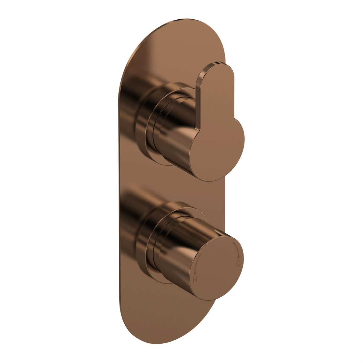 Modern Splash Brushed Bronze Twin Thermostatic Shower Valve