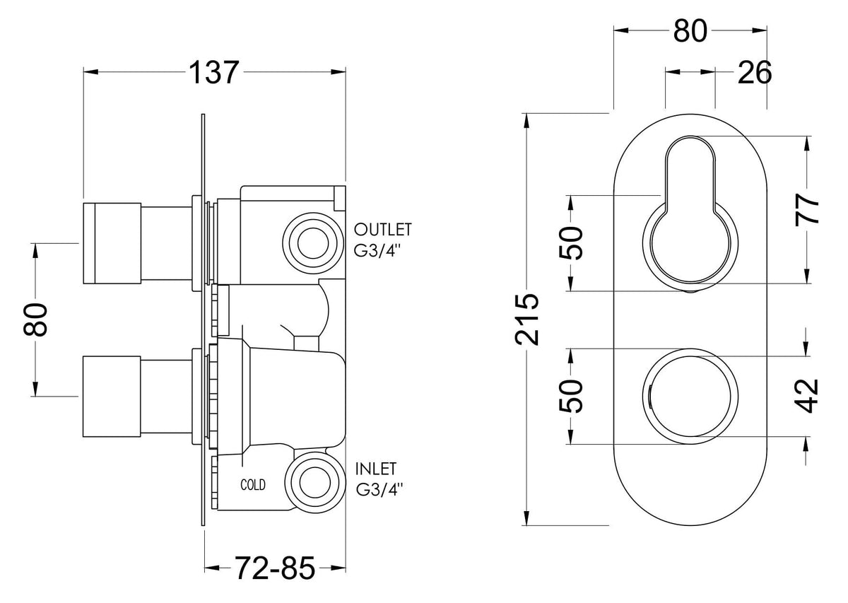 Modern Splash Brushed Bronze Twin Thermostatic Shower Valve With Diverter