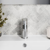 Modern Splash Chrome Mini Basin Mixer With Push Button Waste