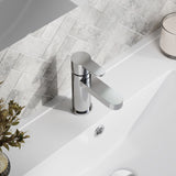 Modern Splash Chrome Mini Basin Mixer With Push Button Waste