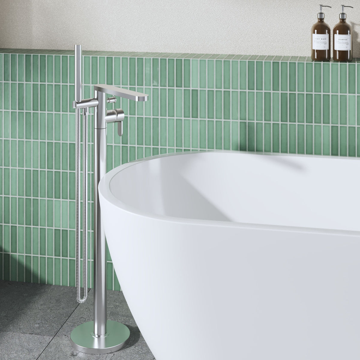 Modern Splash Chrome Freestanding Bath Shower Mixer