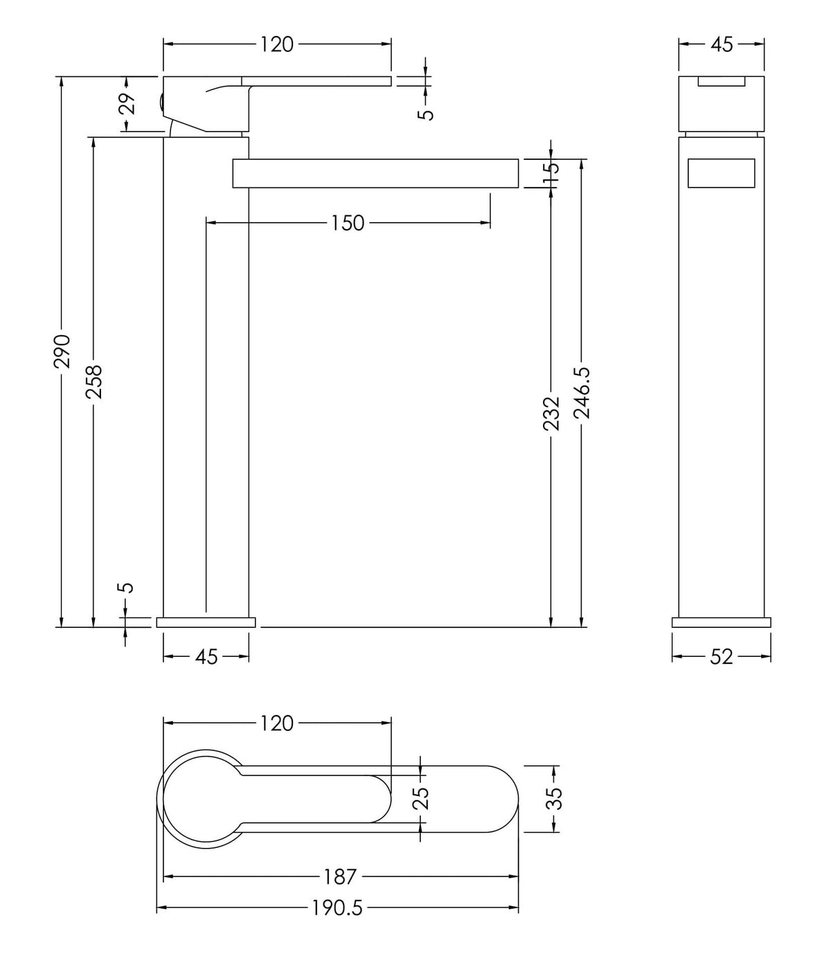 Modern Splash Chrome Mono Basin Mixer