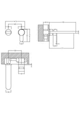 Modern Splash Chrome 2 Tap Hole Wall Mounted Basin Mixer 2 Tap Hole