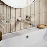 Modern Splash Chrome 2 Tap Hole Wall Mounted Basin Mixer 2 Tap Hole