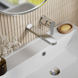 Modern Splash Chrome 2 Tap Hole Wall Mounted Basin Mixer 2 Tap Hole