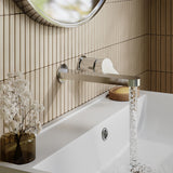 Modern Splash Chrome 2 Tap Hole Wall Mounted Basin Mixer 2 Tap Hole