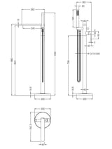 Modern Splash Matt Black Free Standing Bath Shower Mixer