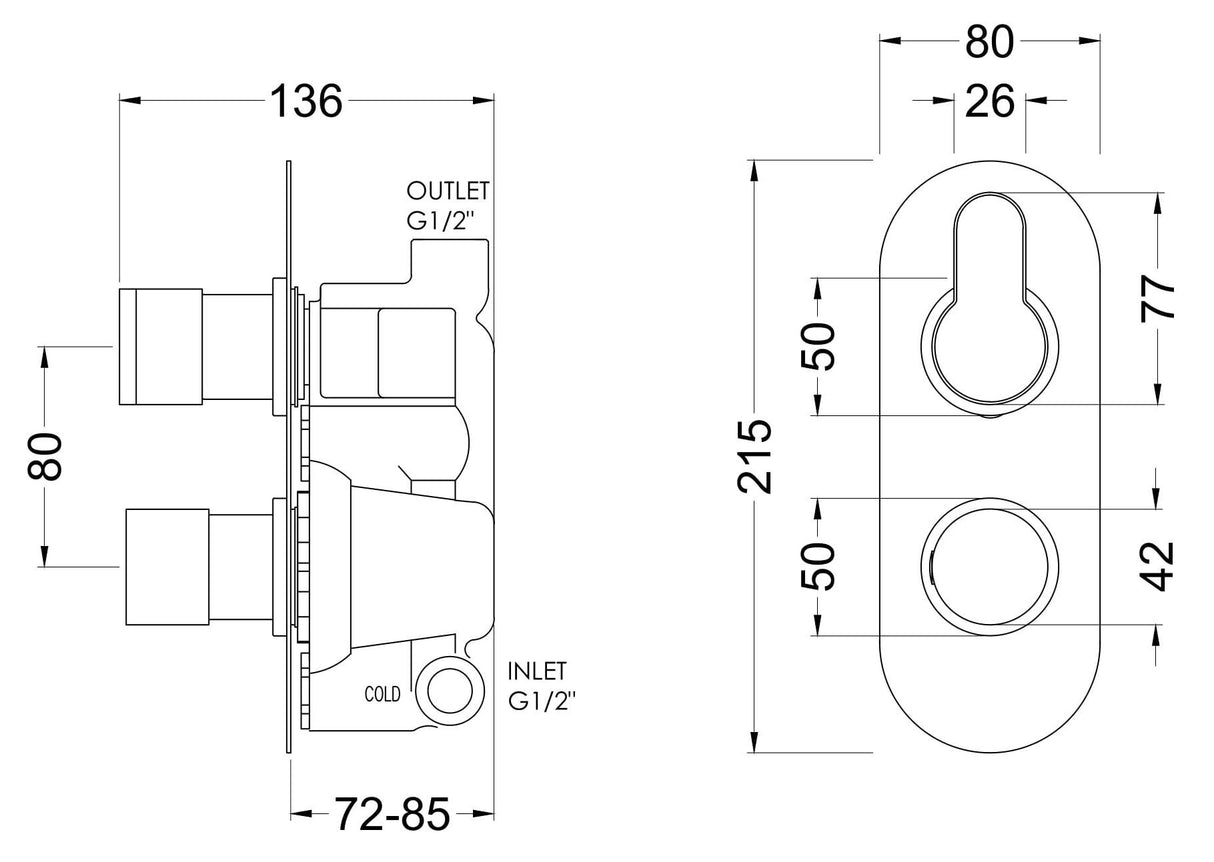 Modern Splash Arvan Matt Black Twin Thermostatic Shower Valve