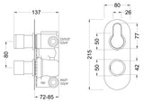 Modern Splash Arvan Matt Black Twin Thermostatic Shower Valve With Diverter