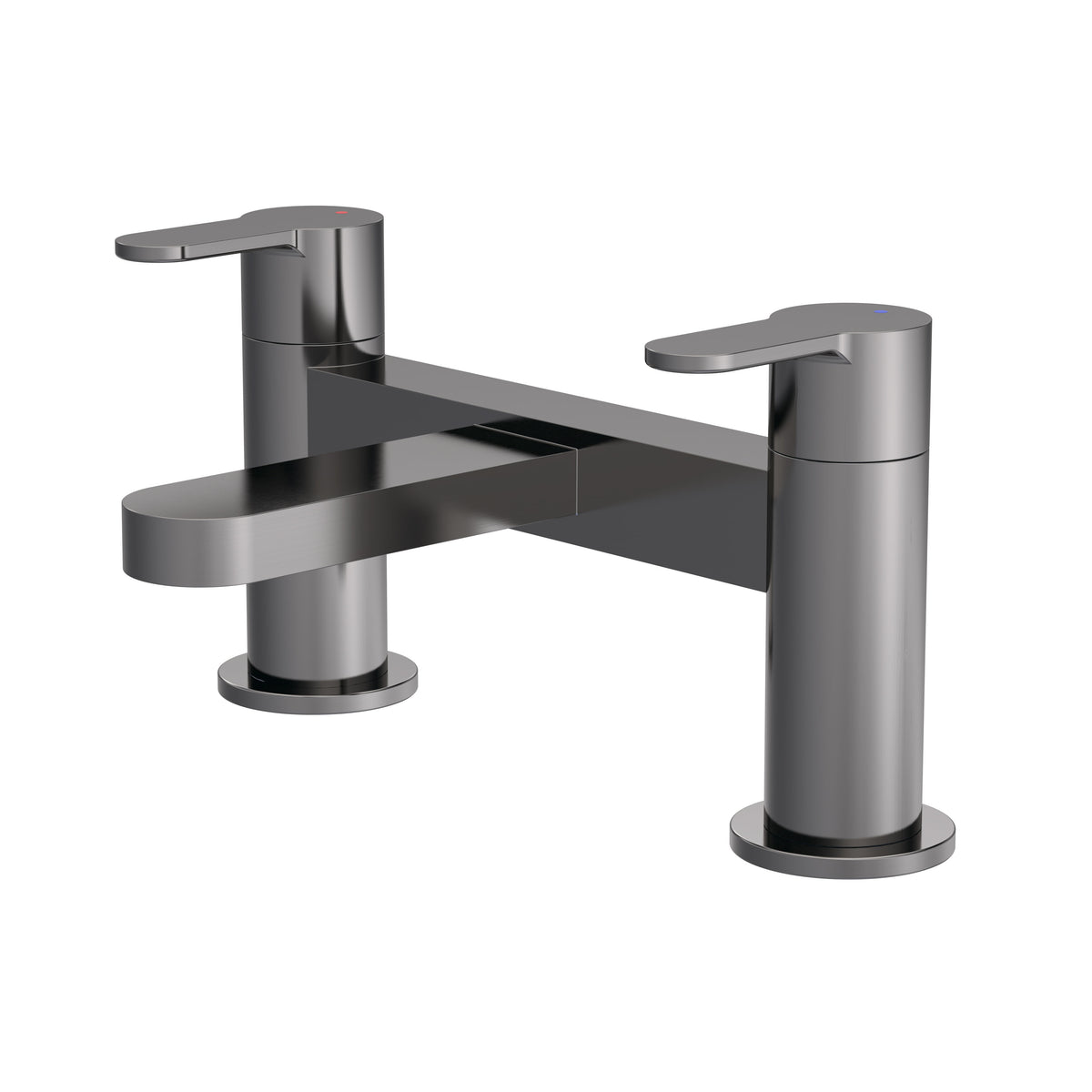 Modern Splash Deck Mounted Brushed Pewter Bath Filler