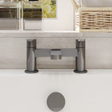Modern Splash Deck Mounted Brushed Pewter Bath Filler