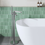 Modern Splash Brushed Pewter Freestanding Bath Shower Mixer
