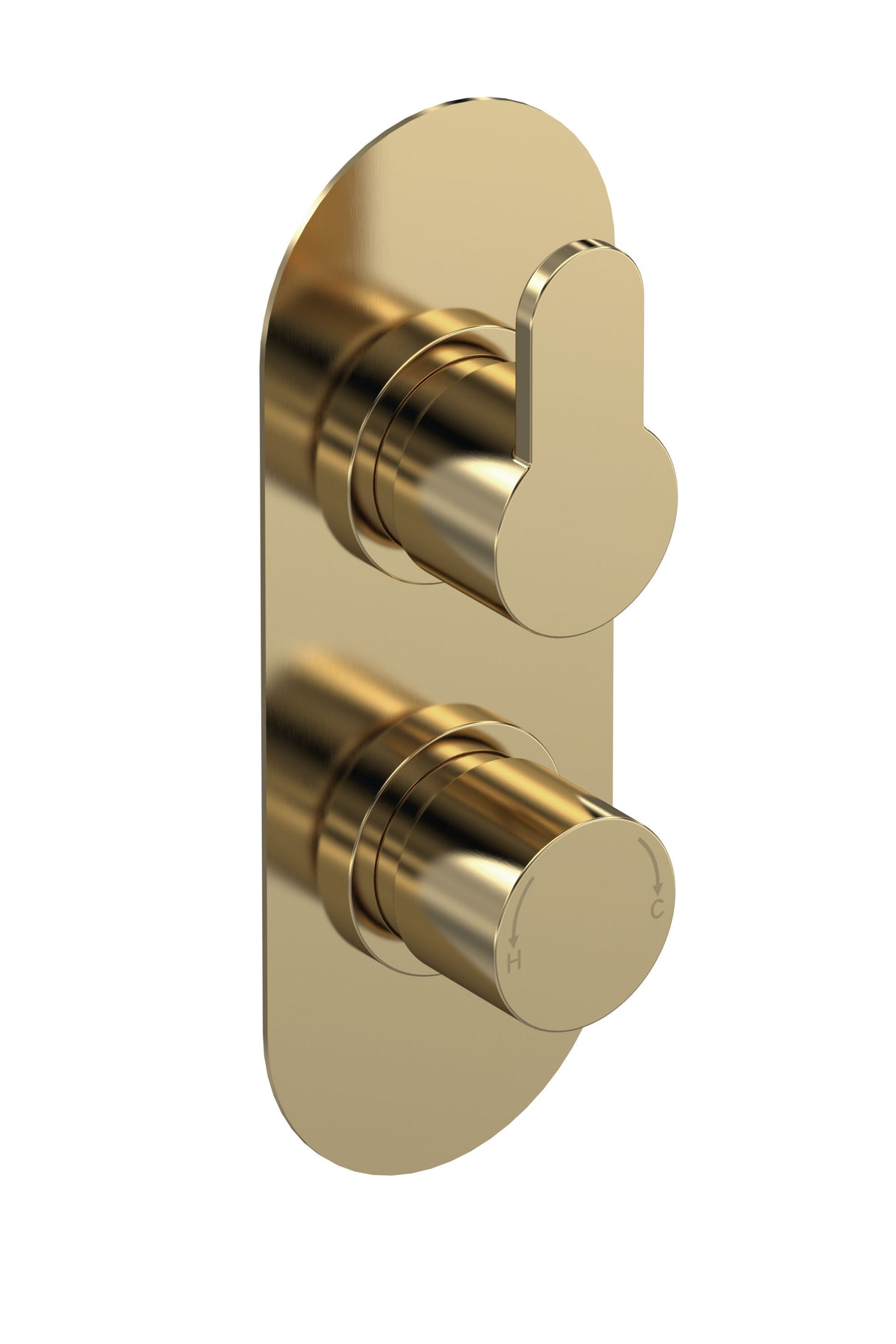 Modern Splash Arvan Brushed Brass Twin Thermostatic Shower Valve With Diverter