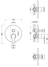 Modern Splash Chrome Manual Dual Shower Valve With Diverter