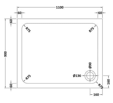 Shower Stone Tray Size