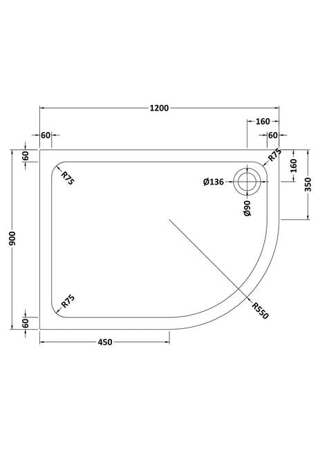 Shower Stone Tray Size