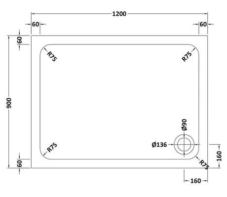 Shower Stone Tray Size