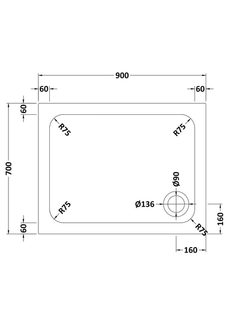 Shower Stone Tray Size
