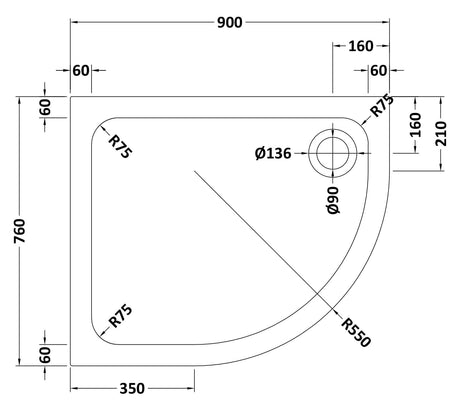 Shower Stone Tray Size