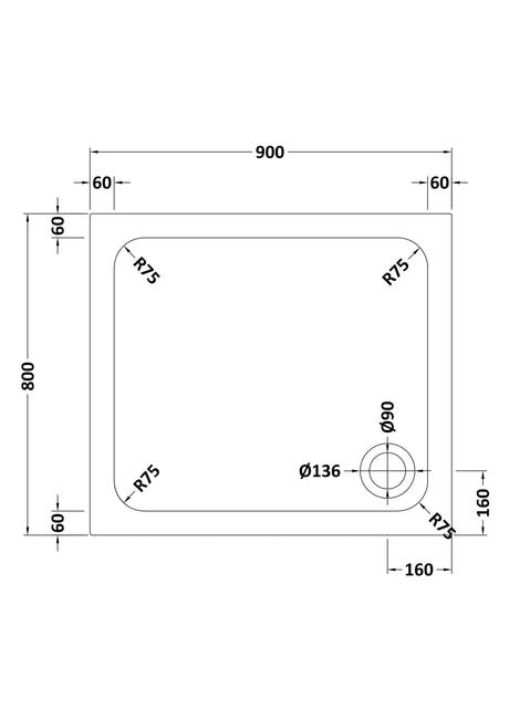 Shower Stone Tray Size