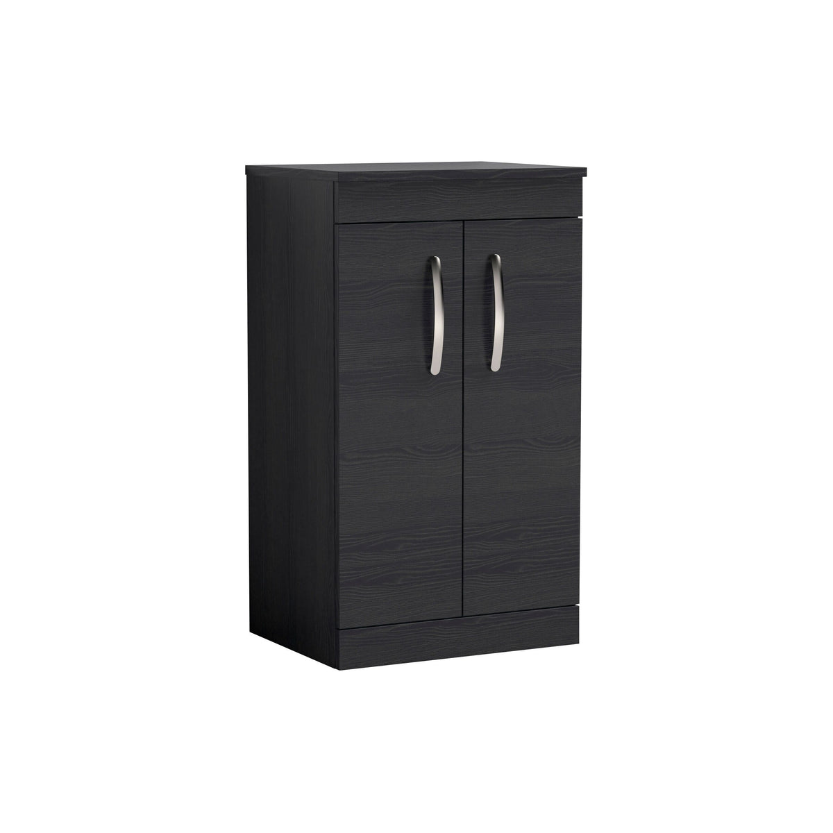 Modern Splash 500mm Charcoal Black 2 Door Floor Standing Vanity Unit With Co-ordinating Worktop