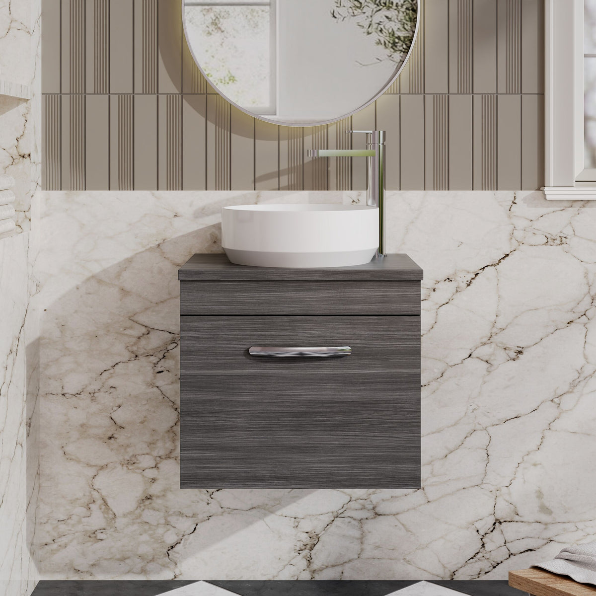 Modern Splash 500mm Wall Hung Vanity Unit With Co-ordinating Worktop