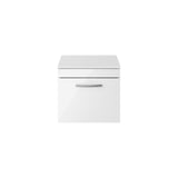 Modern Splash 500mm Gloss White 1 Drawer Wall Hung  Vanity Unit With Co-ordinating Worktop