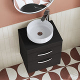 Modern Splash 500mm Charcoal Black 2 Drawer Wall Hung Vanity Unit With Co-ordinating Worktop