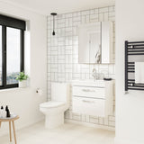 Modern Splash 500mm Gloss White 2 Drawer Wall Hung Vanity Unit With Thin Edge Basin