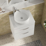 Modern Splash 500mm Gloss White 2 Drawer Wall Hung  Vanity Unit With Co-ordinating Worktop